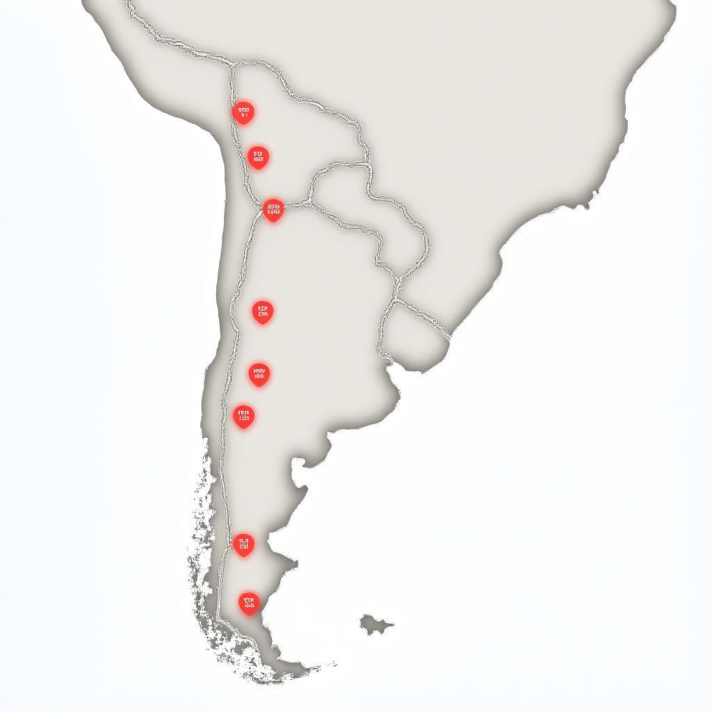 Mapa de estaciones YPF en Argentina